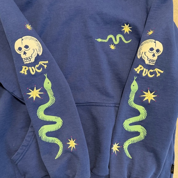 RVCA Tempted Graphic Hoodie in Moody Blue - Picture 12 of 12